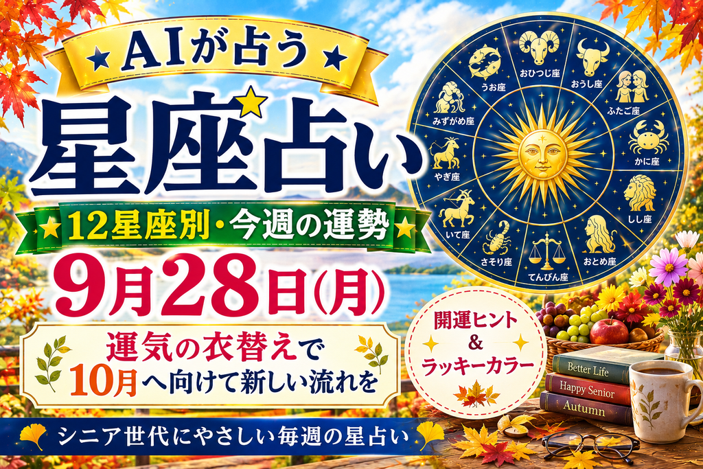 【9月28日(月)のAI星座占い】今週の運勢12星座|10月へ向けて運気を整える一週間
