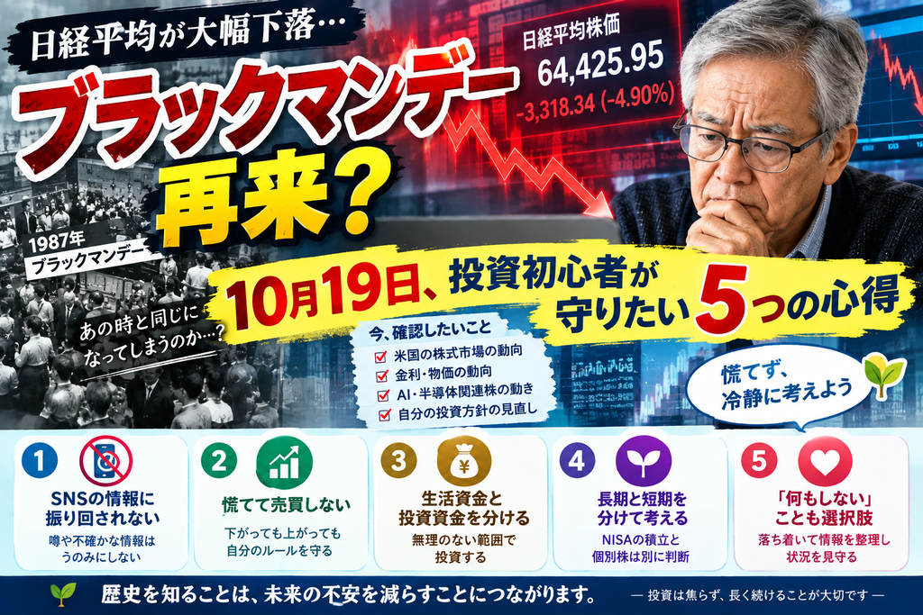 ブラックマンデー再来?10月19日を前に、株式投資初心者が知っておきたいこと