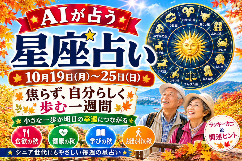 【10月19日（月）のAI星座占い】今週の運勢12星座｜焦らず、自分らしく歩む一週間
